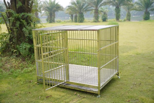 Chuồng chó ngoài trời bằng inox thường có thiết kế tối giản, thông thoáng