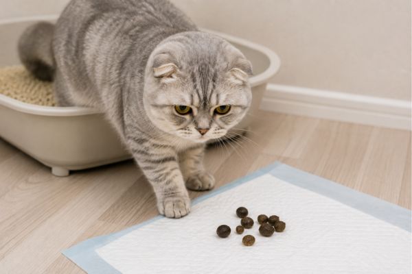 Dấu hiệu mèo bị táo bón qua tình trạng phân khô cứng