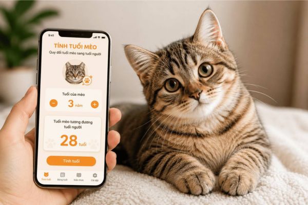 Ứng dụng hỗ trợ quy đổi tuổi mèo sang tuổi người nhanh chóng và dễ dàng.
