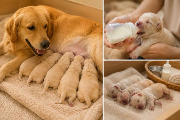 Cách cho chó con mới sinh bú sữa đúng cách