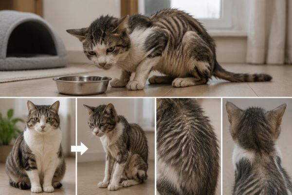 Mèo bỏ ăn kèm sụt cân là dấu hiệu Sen không nên chủ quan