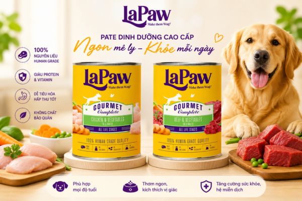 Pate cho chó LaPaw với công thức dinh dưỡng cân bằng cho từng giai đoạn phát triển