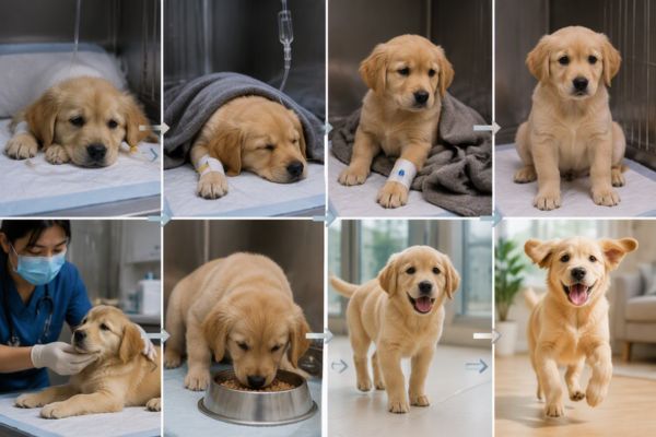 Quá trình hồi phục của chó sau điều trị Parvo