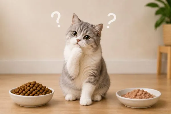 Thức ăn cho mèo: Hạt hay thức ăn ướt?