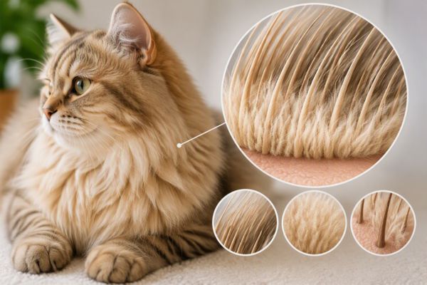 Cấu tạo lớp lông mèo gồm những loại lông nào?