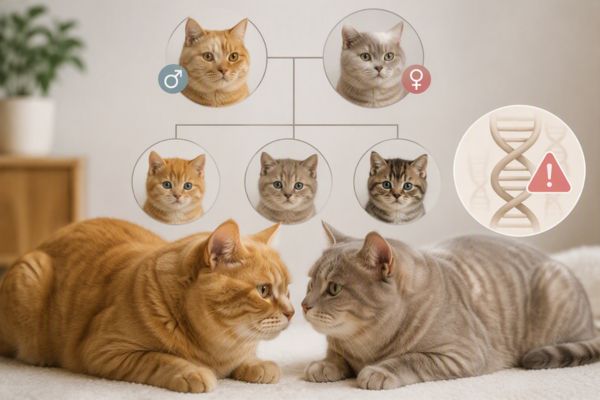 Mèo cận huyết là những mèo có quan hệ huyết thống gần phối giống với nhau