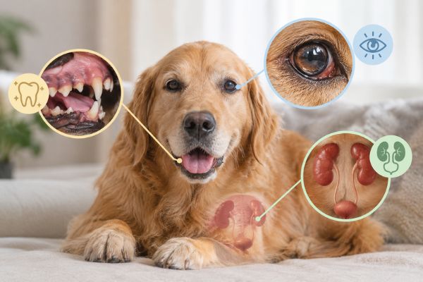 Các vấn đề sức khỏe ở chó liên quan đến răng miệng, mắt và hệ tiết niệu